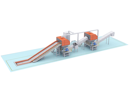 110kW Power Double-Shaft Crusher for 8000KG Weight Aluminum Profile Shredding