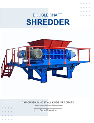 8000KG Two-Axis Shredder for Crushing Leather Cloth Strip and Industrial Solid Waste
